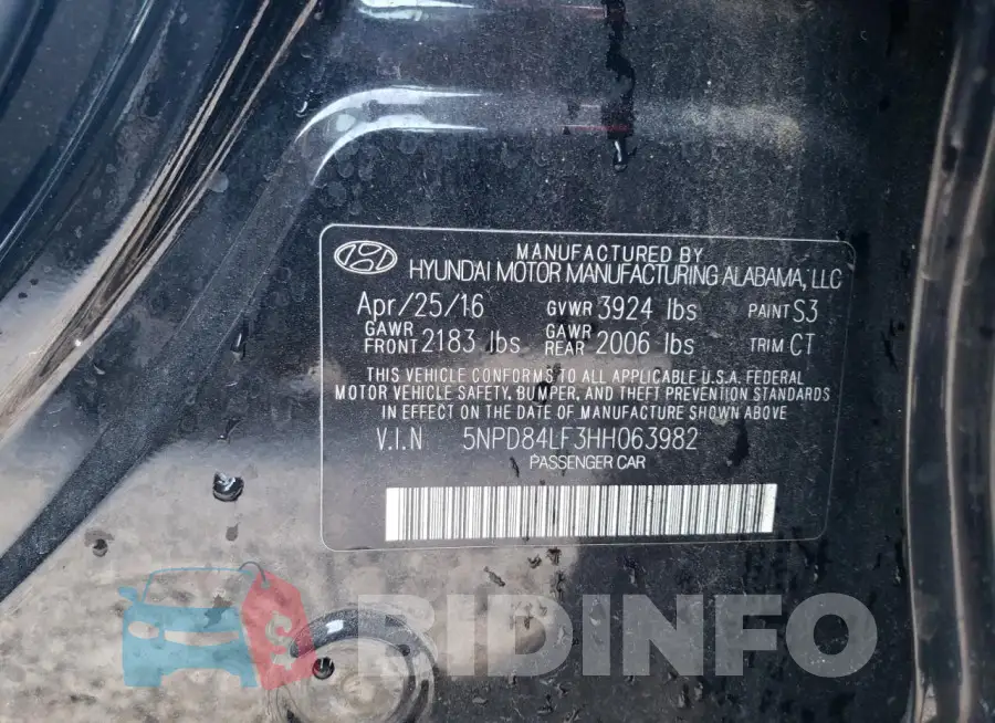 5NPD84LF3HH063982 Photo# 12