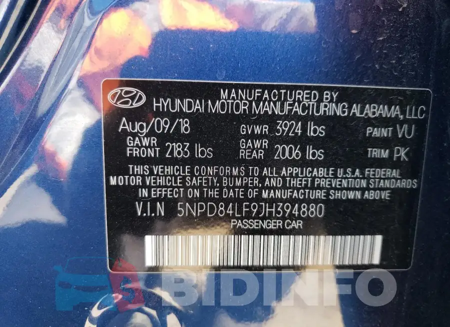 5NPD84LF9JH394880 Photo# 12