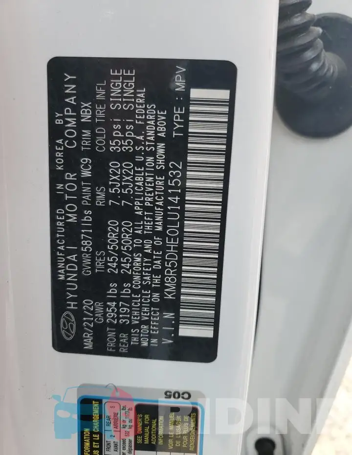 KM8R5DHE0LU141532 Photo# 12