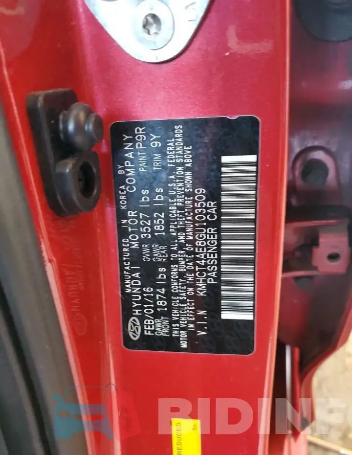 KMHCT4AE8GU103509 Photo# 12
