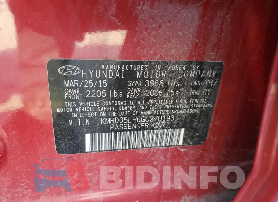 KMHD35LH6GU270193 Photo# 12