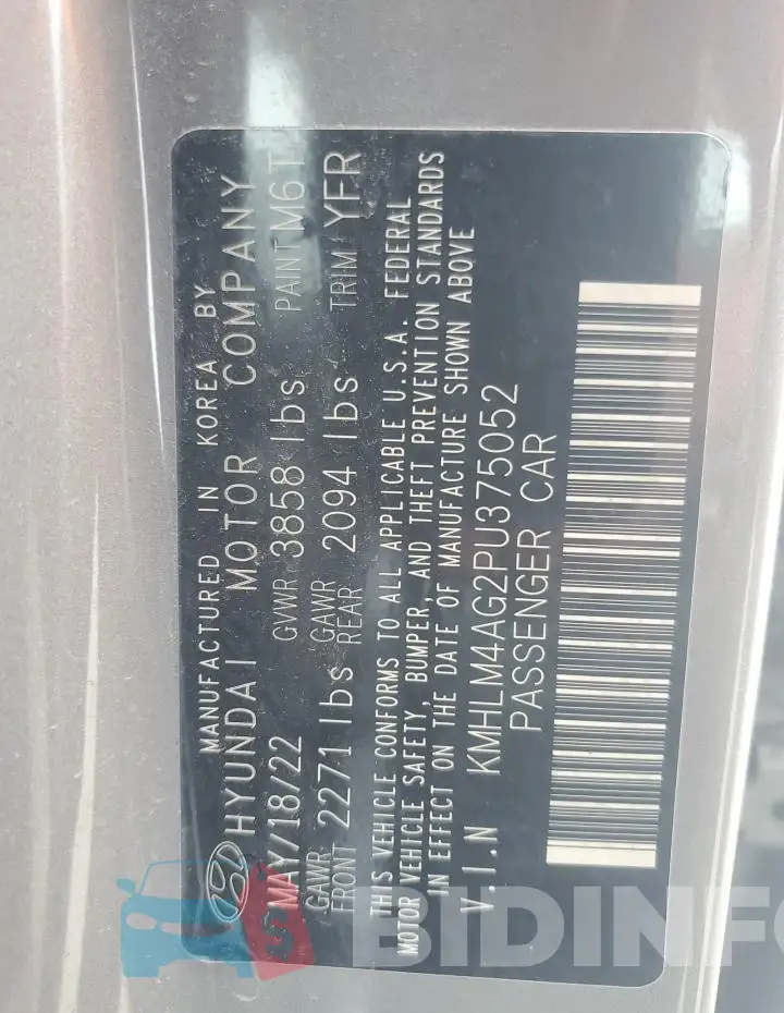 KMHLM4AG2PU375052 Photo# 12