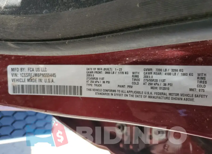 1C6SRFJM6PN555445 Photo# 13