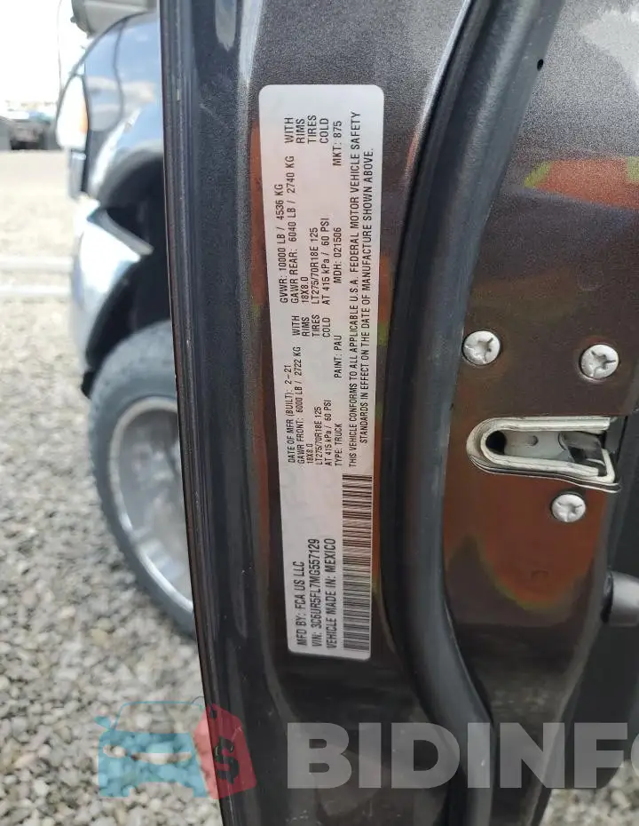 3C6UR5FL7MG557129 Photo# 12