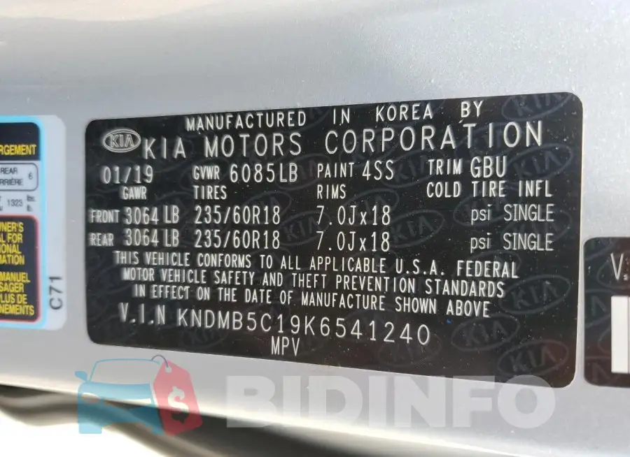 KNDMB5C19K6541240 Photo# 13