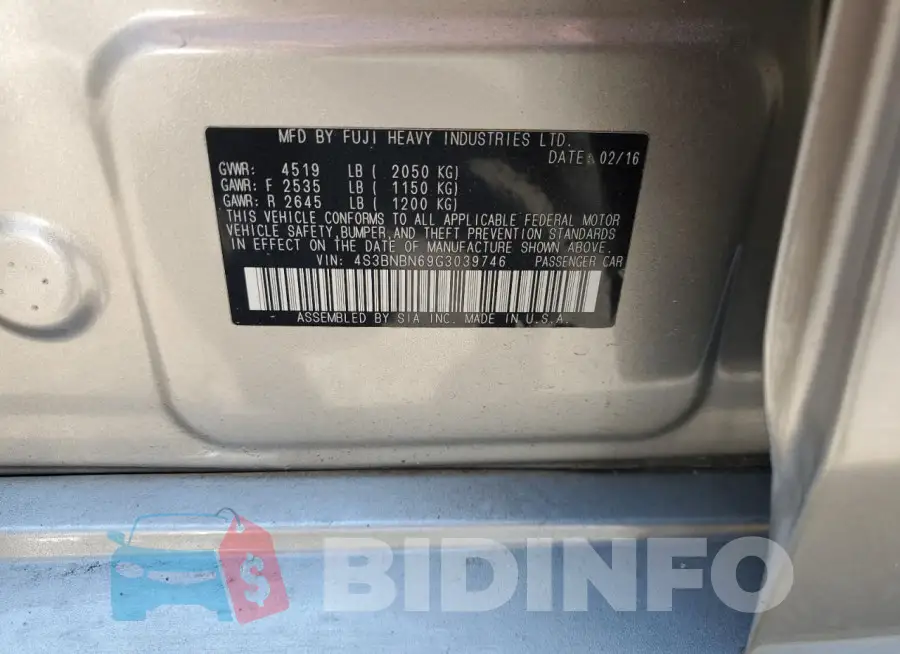 4S3BNBN69G3039746 Photo# 13