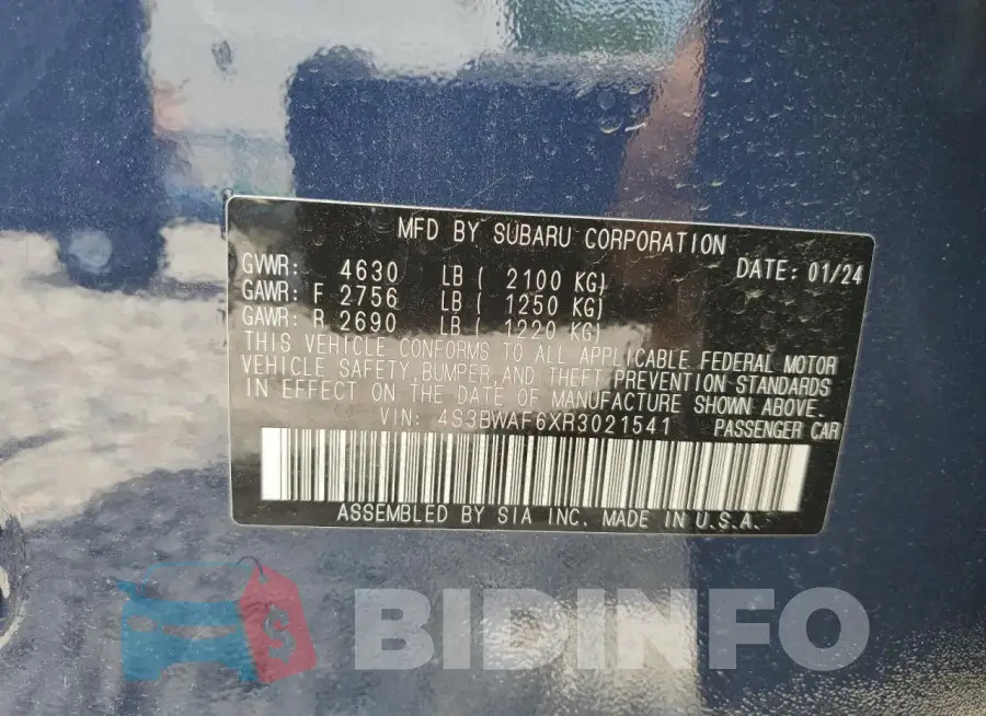 4S3BWAF6XR3021541 Photo# 12