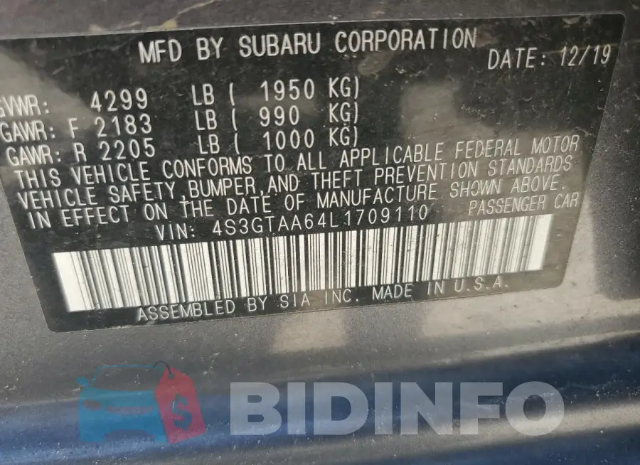 4S3GTAA64L1709110 Photo# 12