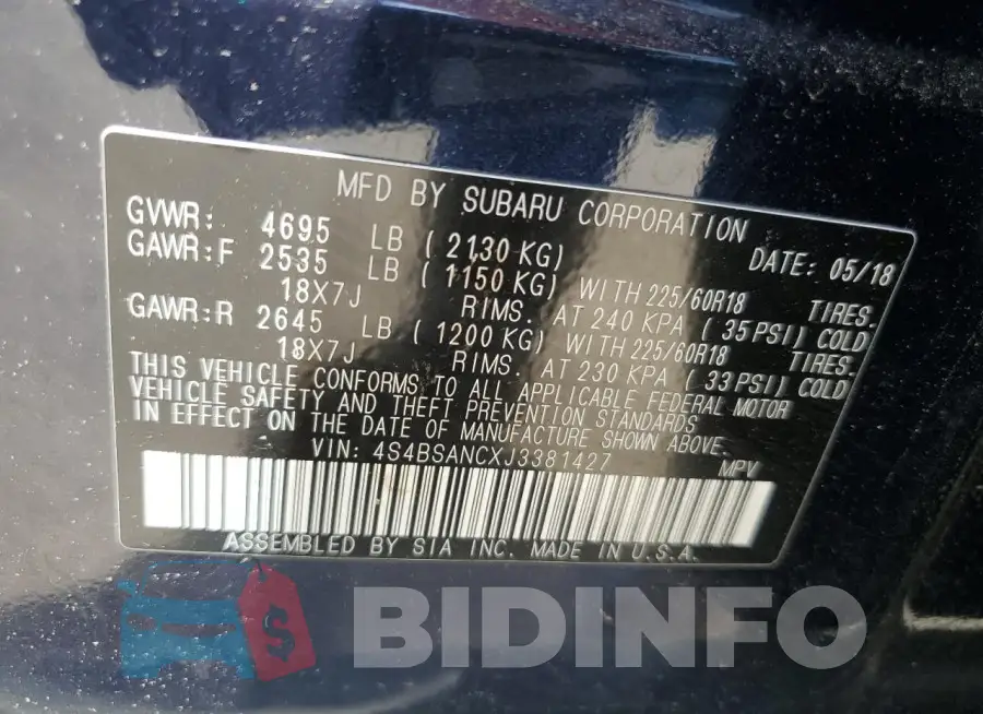 4S4BSANCXJ3381427 Photo# 12