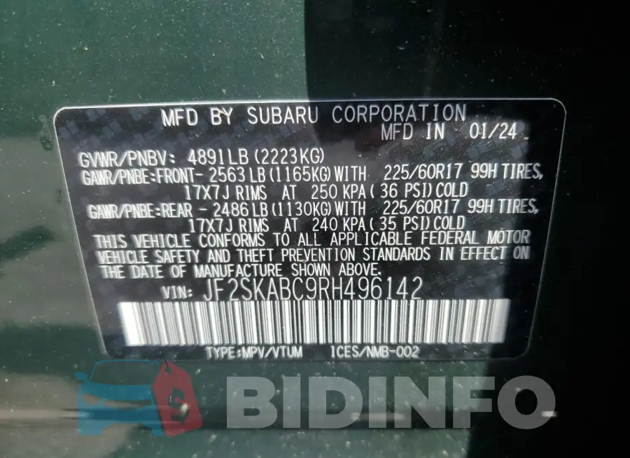 JF2SKABC9RH496142 Photo# 13