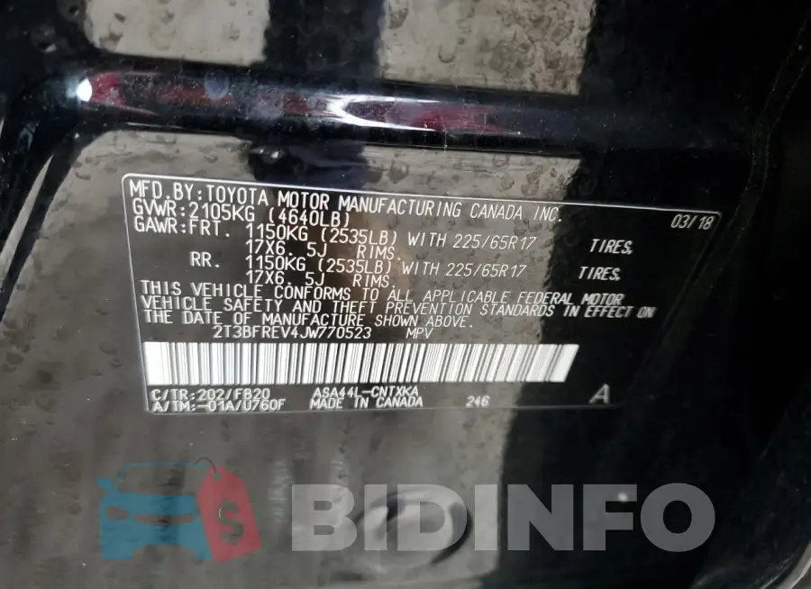 2T3BFREV4JW770523 Photo# 13