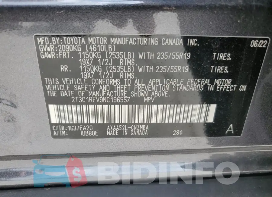 2T3C1RFV9NC196557 Photo# 12