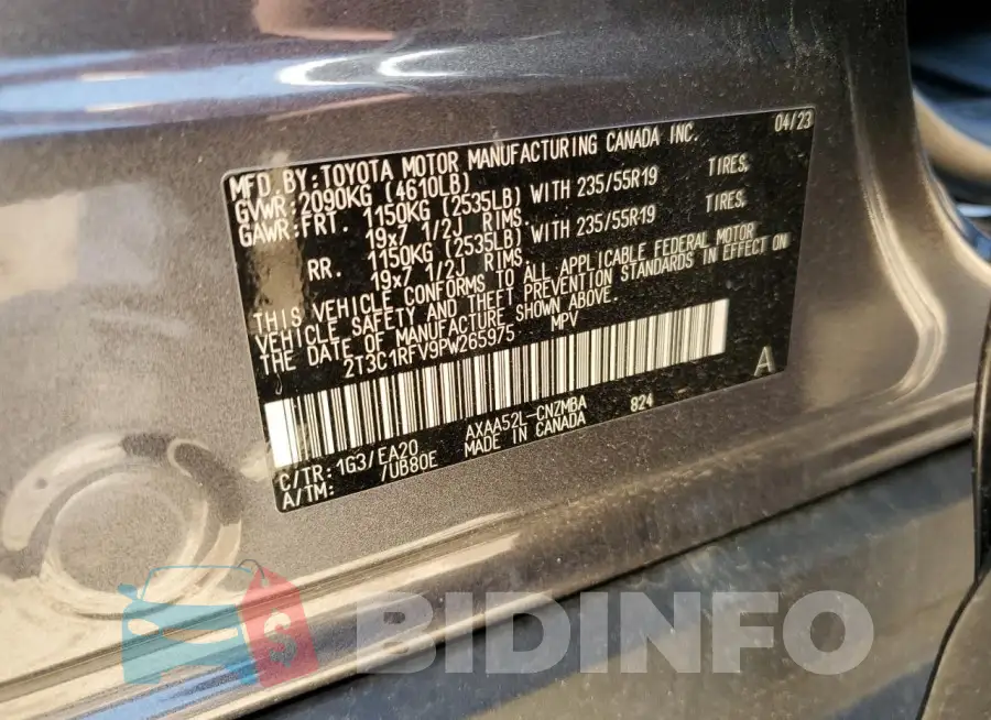 2T3C1RFV9PW265975 Photo# 13