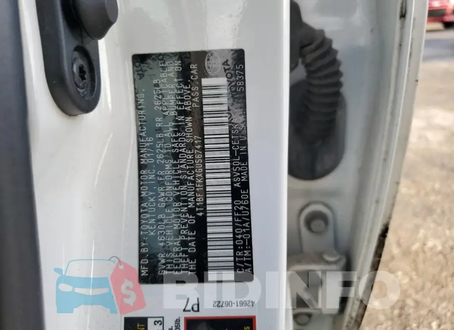 4T1BF1FKXGU567417 Photo# 12