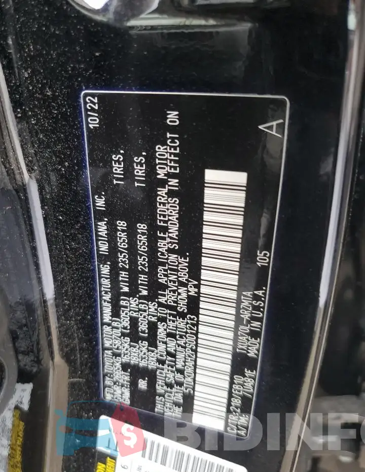 5TDKDRAH2PS001213 Photo# 12