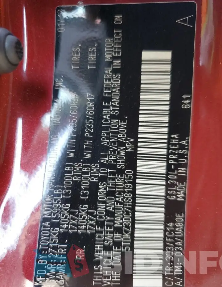 5TDKZ3DC7HS819150 Photo# 13