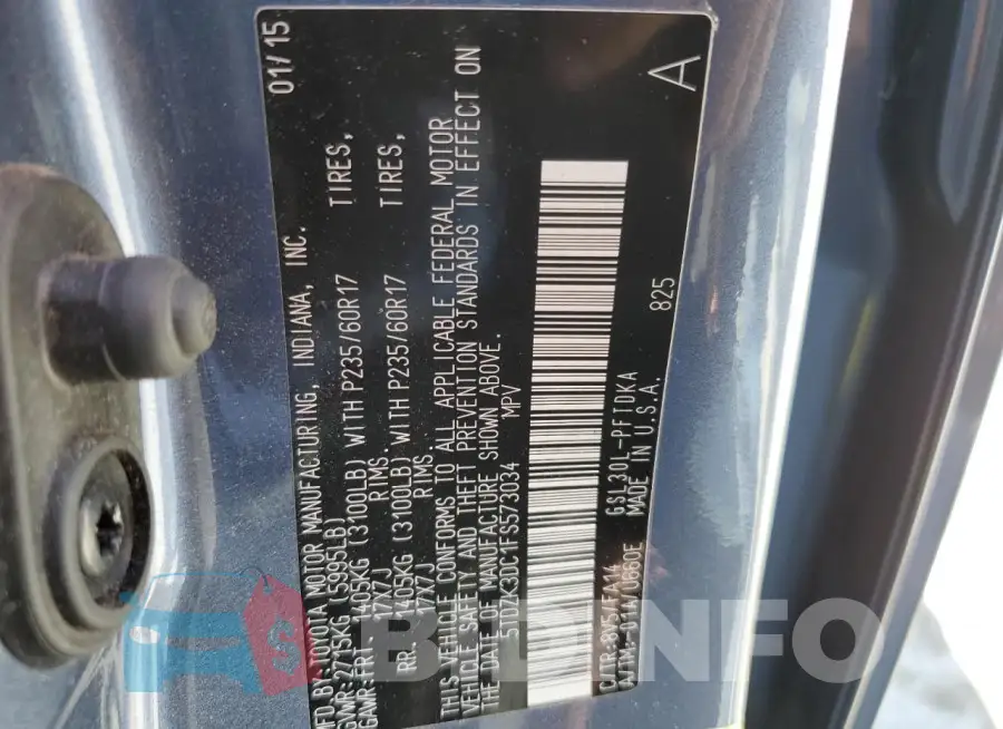 5TDZK3DC1FS573034 Photo# 13