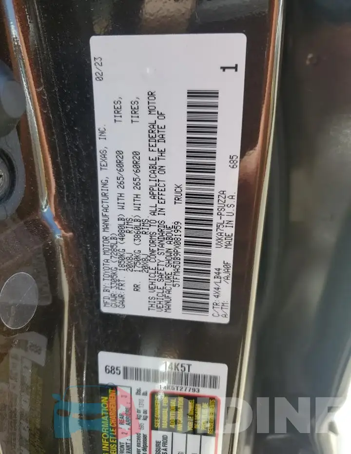 5TFMA5DB9PX081959 Photo# 12