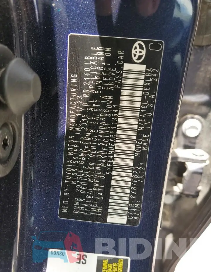 5YFB4MDEXRP113841 Photo# 12
