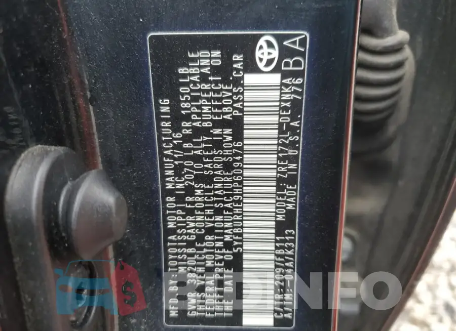 5YFBURHE9HP609476 Photo# 12