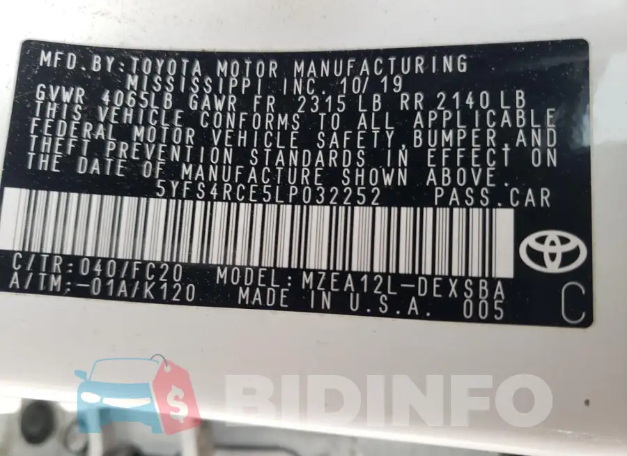 5YFS4RCE5LP032252 Photo# 13
