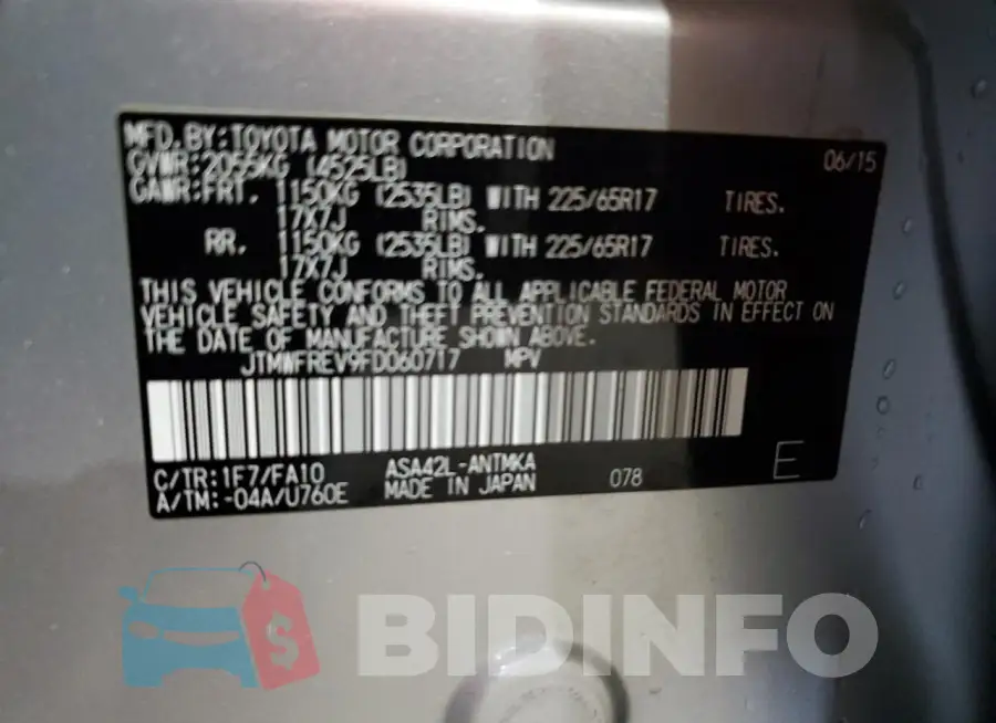 JTMWFREV9FD060717 Photo# 13