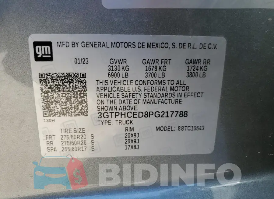 3GTPHCED8PG217788 Photo# 12