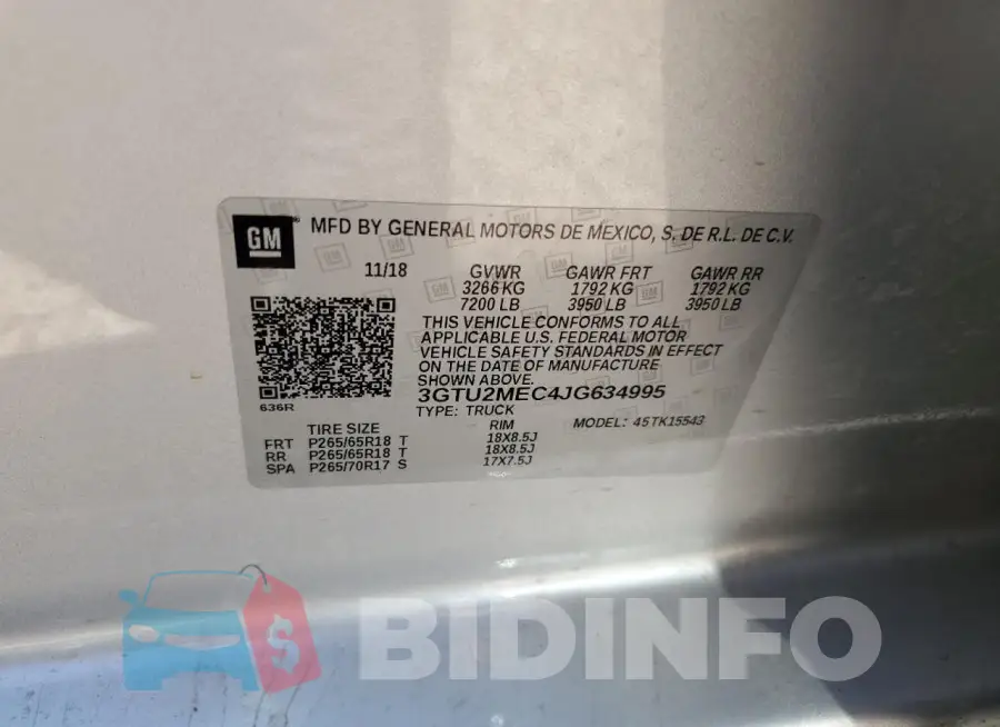 3GTU2MEC4JG634995 Photo# 12