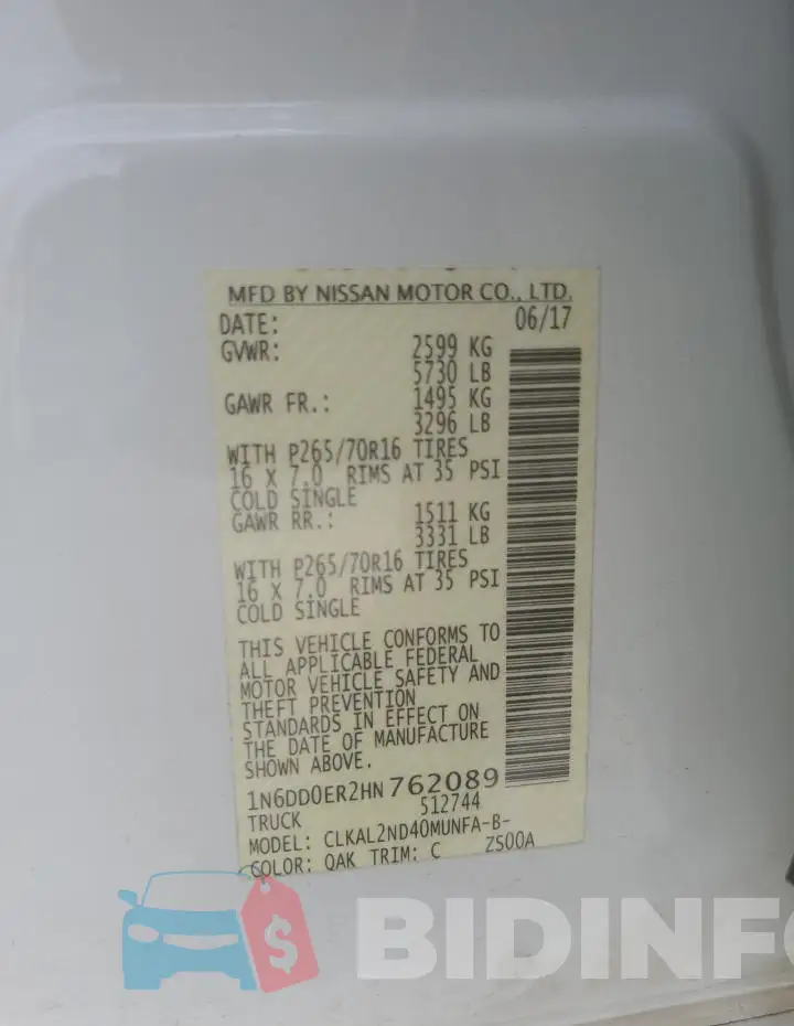 1N6DD0ER2HN762089 Photo# 13