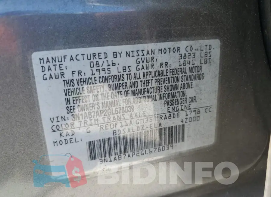 3N1AB7AP2GL678039 Photo# 12