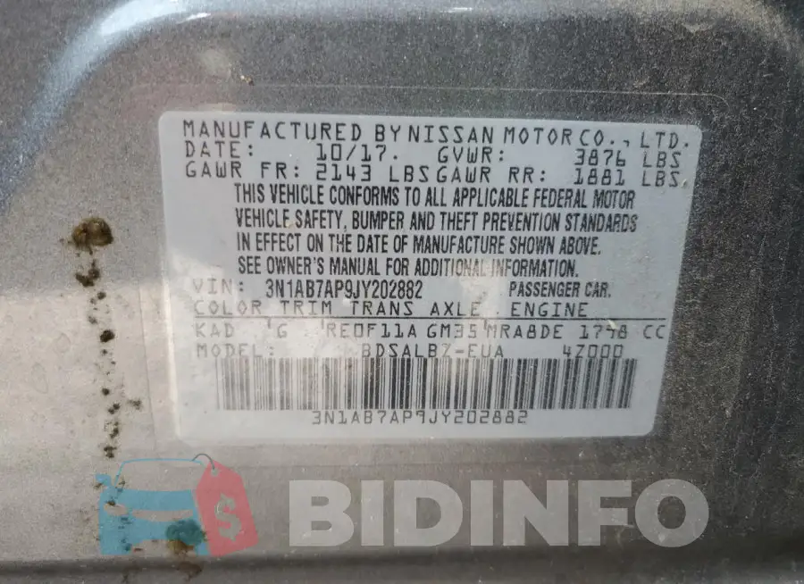 3N1AB7AP9JY202882 Photo# 12