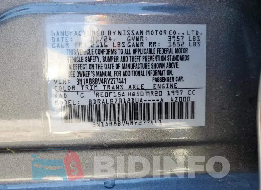 3N1AB8BV4RY277441 Photo# 13
