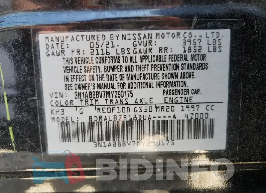 3N1AB8BV7MY290175 Photo# 12