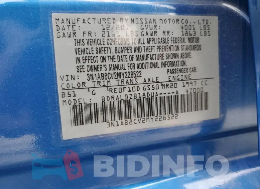 3N1AB8CV2MY228522 Photo# 12