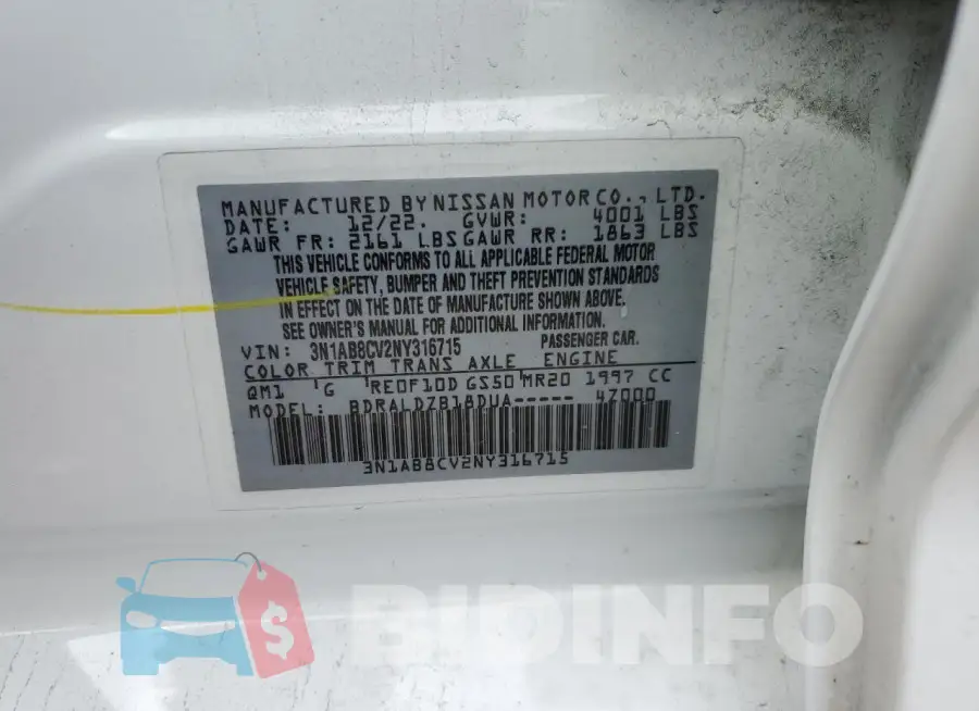3N1AB8CV2NY316715 Photo# 12