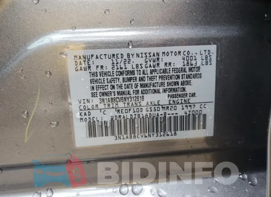 3N1AB8CV6NY312618 Photo# 12