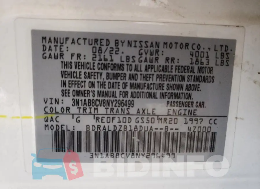 3N1AB8CV8NY296499 Photo# 12