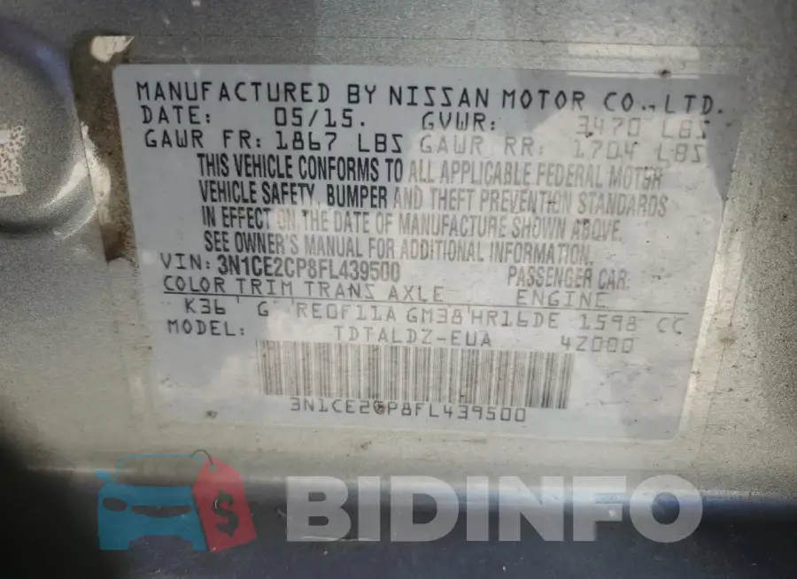 3N1CE2CP8FL439500 Photo# 12