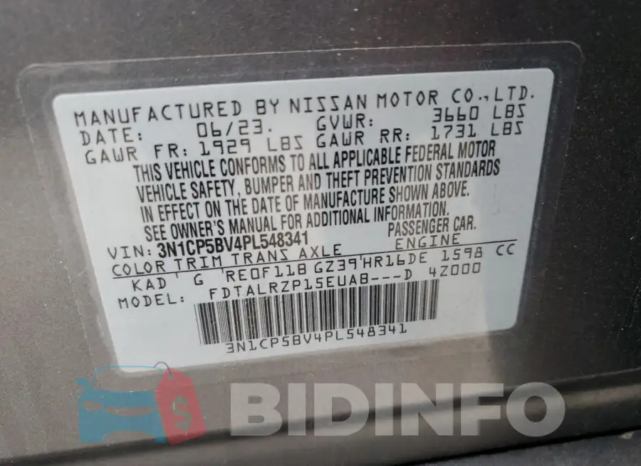3N1CP5BV4PL548341 Photo# 12
