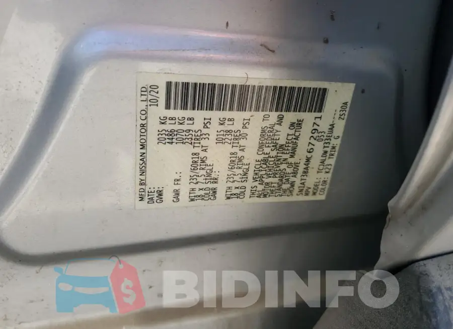 5N1AT3BA4MC672971 Photo# 13