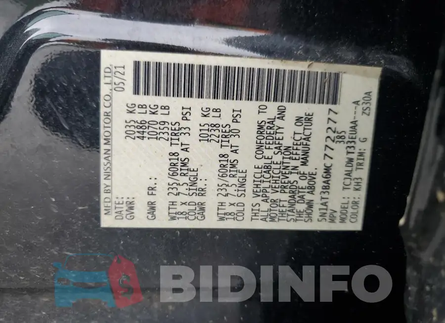 5N1AT3BA6MC772277 Photo# 12