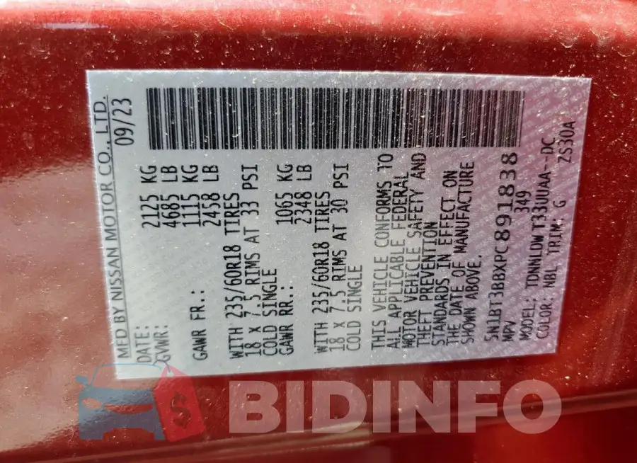 5N1BT3BBXPC891838 Photo# 14
