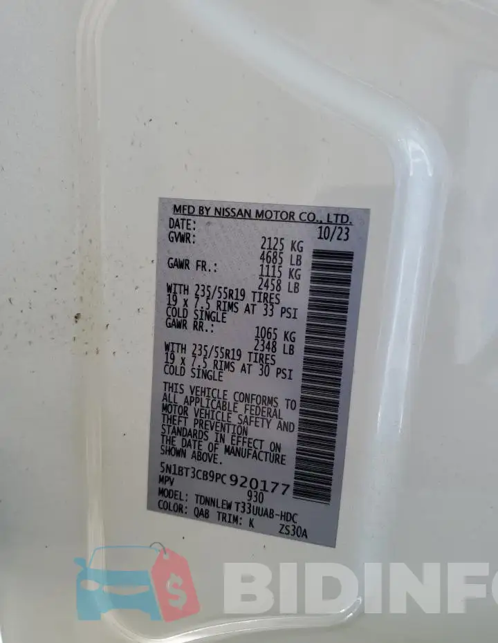 5N1BT3CB9PC920177 Photo# 13