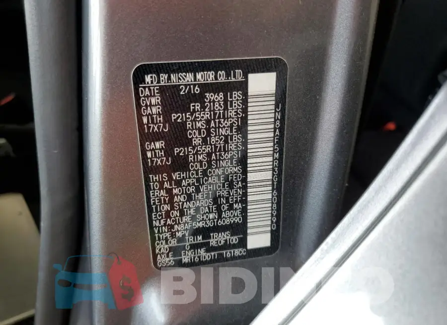 JN8AF5MR3GT608990 Photo# 14