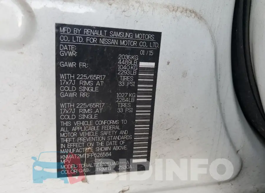 KNMAT2MT1FP526584 Photo# 12