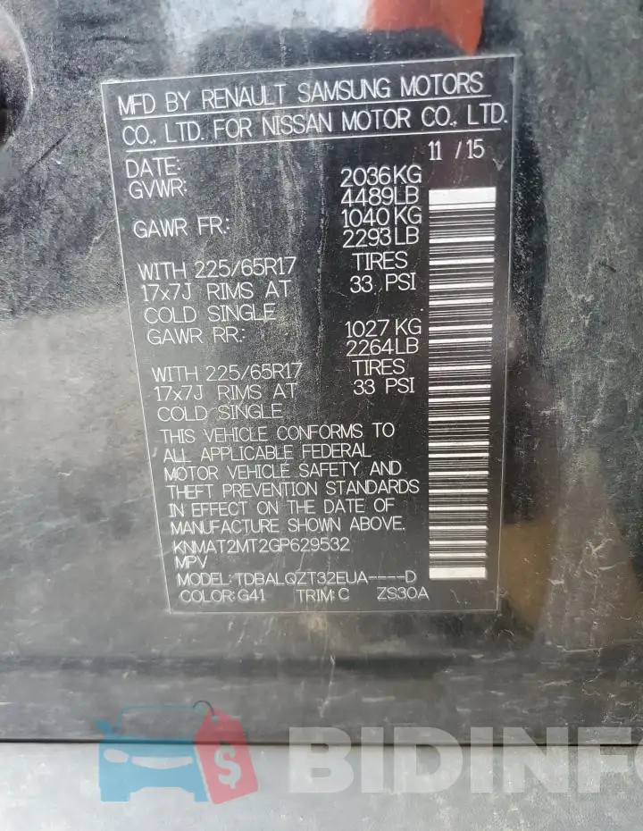 KNMAT2MT2GP629532 Photo# 13