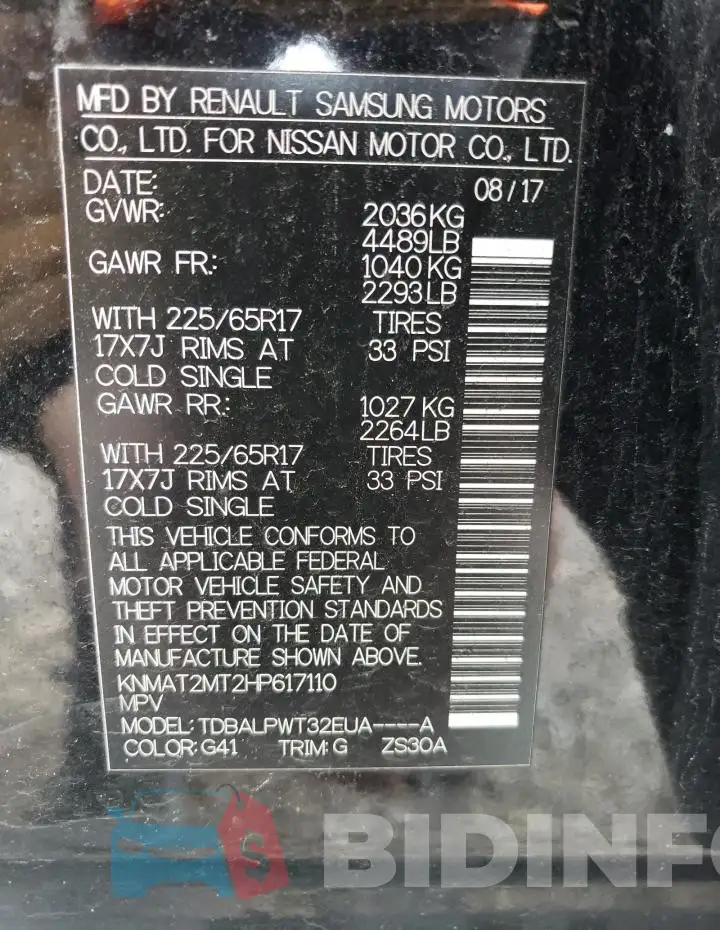 KNMAT2MT2HP617110 Photo# 14