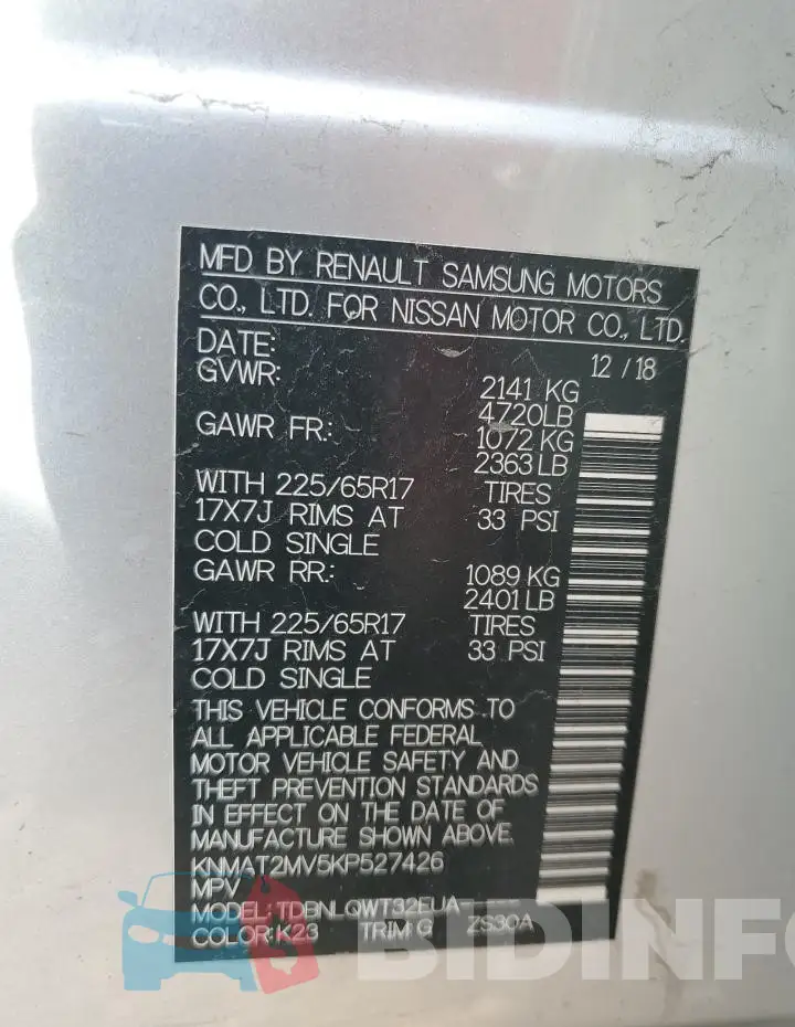 KNMAT2MV5KP527426 Photo# 13