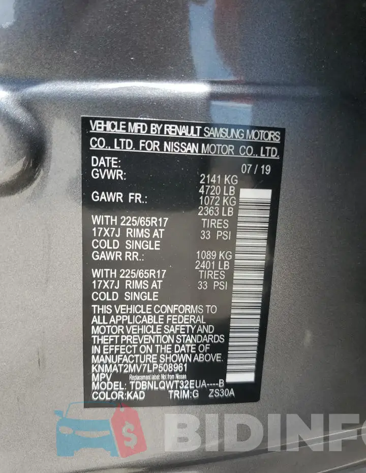 KNMAT2MV7LP508961 Photo# 14