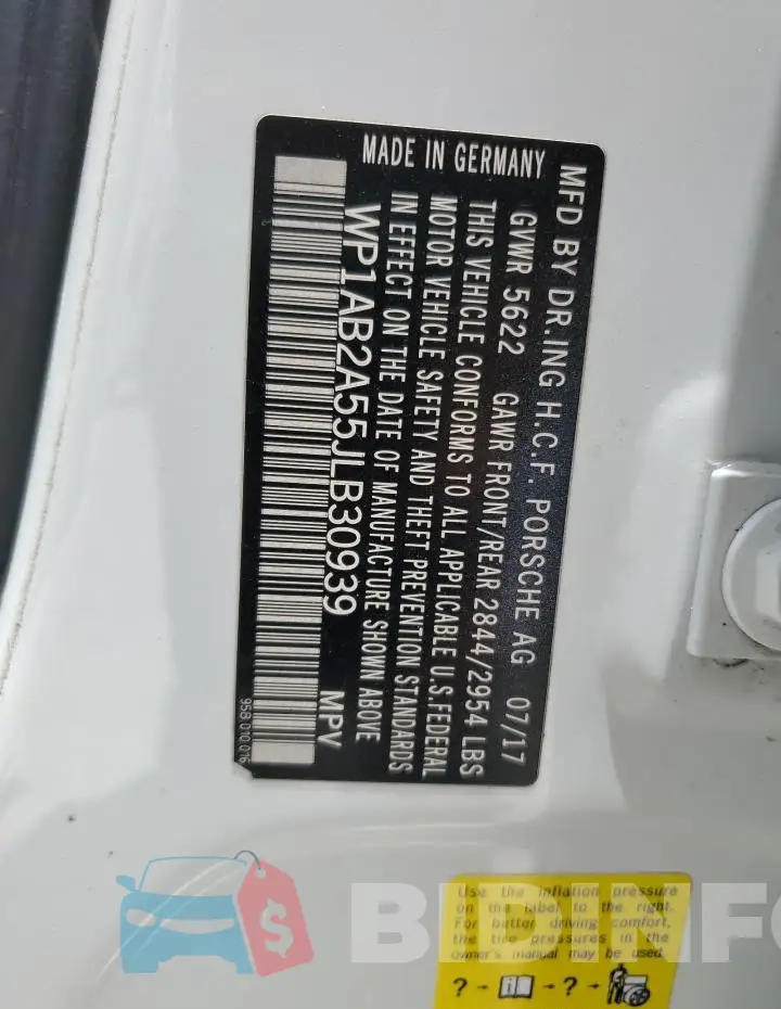 WP1AB2A55JLB30939 Photo# 13